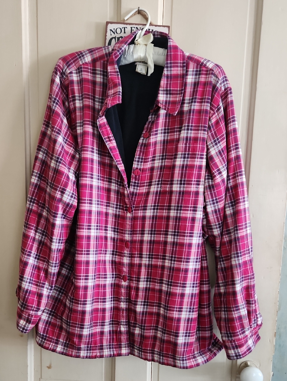Women's Pink Plaid Lightweight Button-Up Jacket